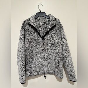 PINK Victoria's Secret Black and Gray Sherpa Jacket